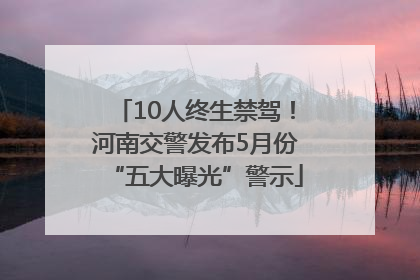 10人终生禁驾！河南交警发布5月份“五大曝光”警示