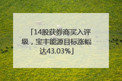 14股获券商买入评级，宝丰能源目标涨幅达43.03%