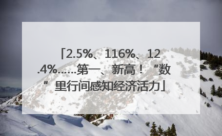 2.5%、116%、12.4%……第一、新高！“数”里行间感知经济活力