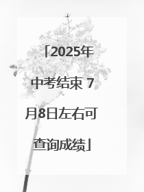2025年中考结束 7月8日左右可查询成绩