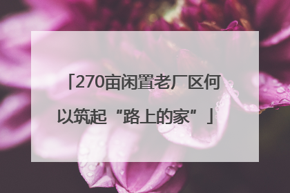 270亩闲置老厂区何以筑起“路上的家”