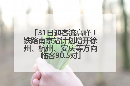 31日迎客流高峰！铁路南京站计划增开徐州、杭州、安庆等方向临客90.5对