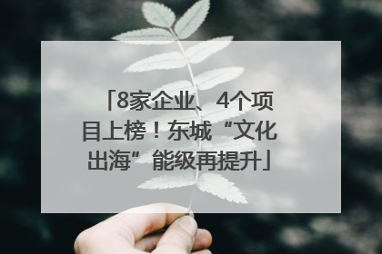 8家企业、4个项目上榜！东城“文化出海”能级再提升