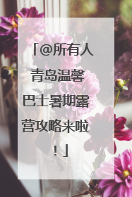 @所有人 青岛温馨巴士暑期露营攻略来啦！