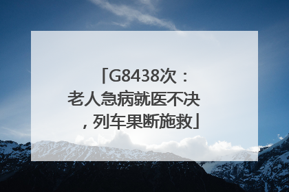G8438次：老人急病就医不决，列车果断施救